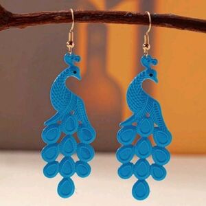 NIP Peacock Earrings, blue